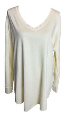 Z Supply Weekender Oversized Sweatshirt Women's Medium Yellow V Neck ZT203684